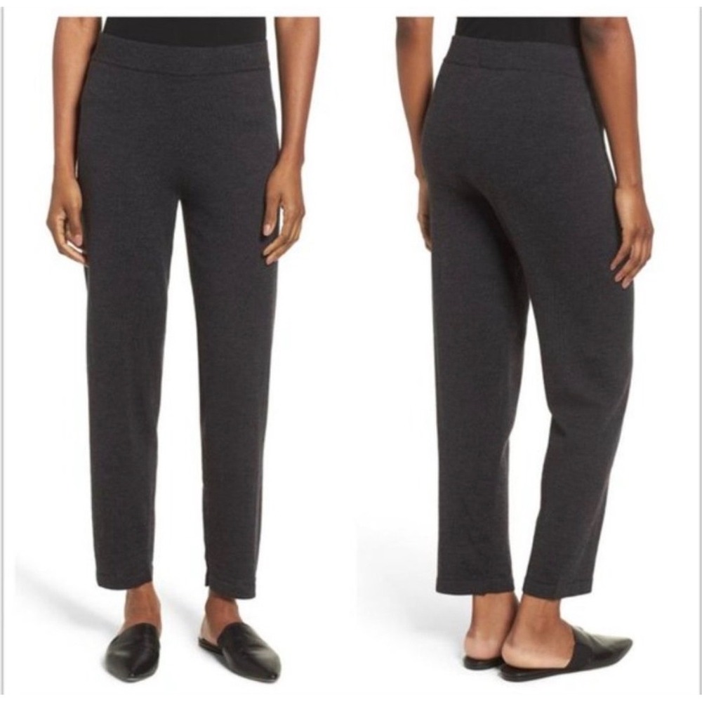 Eileen Fisher Merino Wool
Sweater Knit Pull-On Pants
Charcoal Gray Size Small